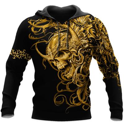 Abbigliamento da uomo primavera autunno Felpe con cappuccio vichingo Felpa stampa 3D Skull Angel Streetwear Giacche pullover da uomo vintage a maniche lunghe