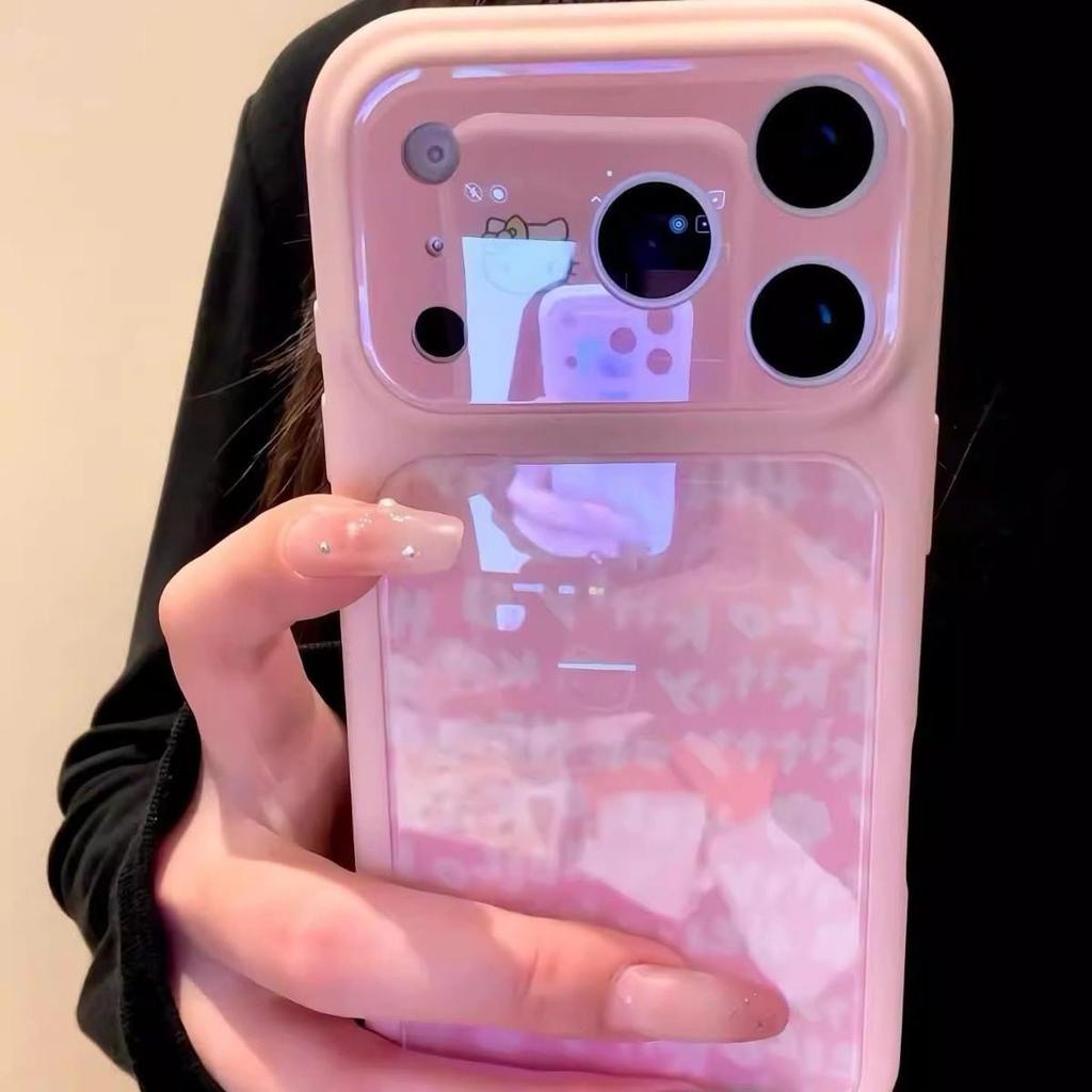 Cartoon KT Cat English Letters Phone Case for iPhone 17 Pro Max/16 Large Window Series