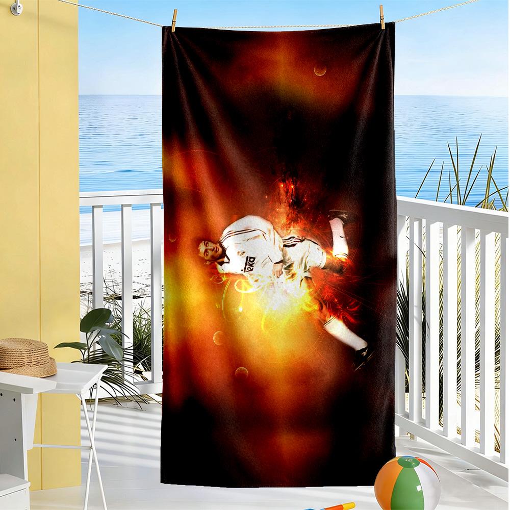 Football Player Celebration Gesture Beach Towel High Absorbency & Quick-Dry Comfortable Lightweight
