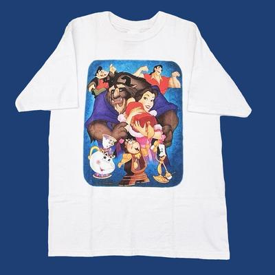 NY Disney Skönheten och Odjuret Vit Grafisk T-shirt Storlek S-5XL Återtryck