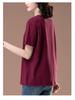 Women's Summer Loose Fit Plus Size Cotton T-Shirt - Midlife & Elderly Casual Half-Sleeve Belly Cover 