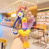 Exquisite Workmanship Keychain Cute Duck Design Keychain with Telescopic Lanyard Cartoon Charm Keyring for Backpack for Kids