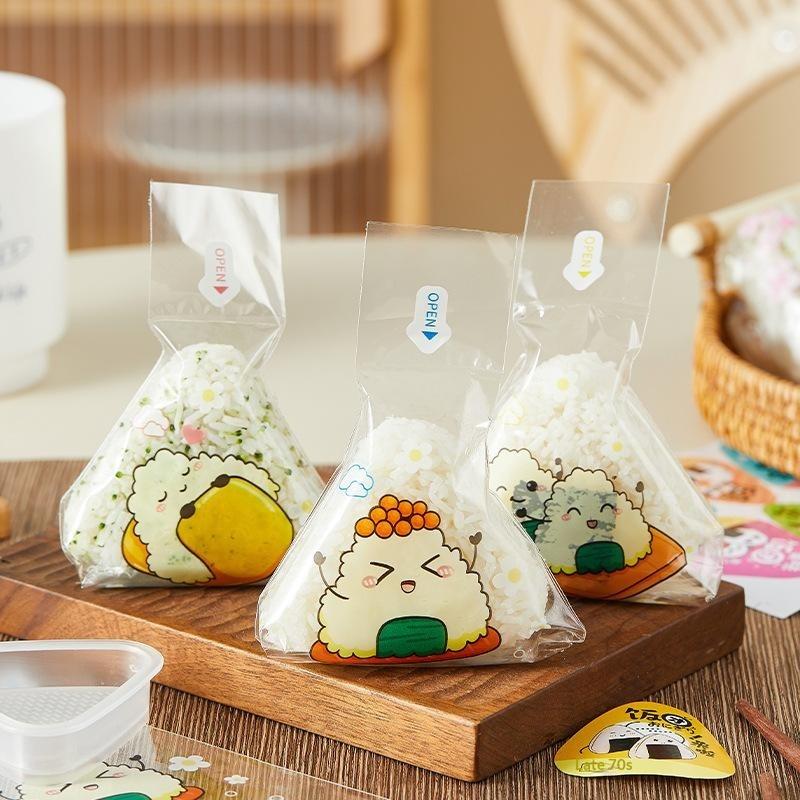 50Pcs Triangle Rice Vegetable Roll Onigiri Sushi Disposable Packaging Bags Lunch Bento Accessories