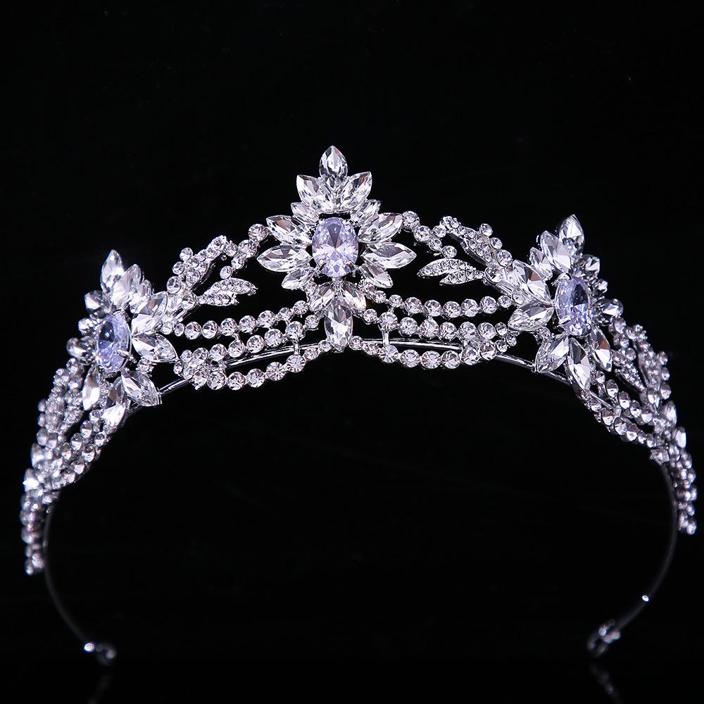 Dames Kroon,Goud Eenvoudige Zwarte Strass Barokke Koningin Kroon Hoofdband Prinses Tiara Meisjes Delicate Bruid Bruiloft Pageant Verjaardag Prom
