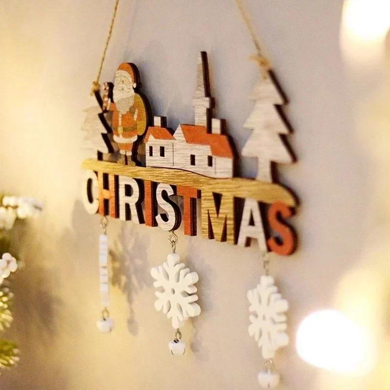 Christmas Home Creative Decor Pendants Restaurants Wooden Handicrafts Door Decorations Christmas Festival Gifts Accessories