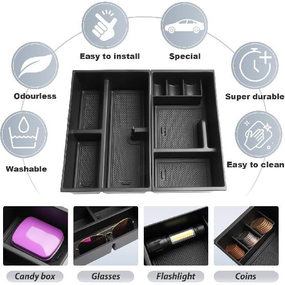 Applicable 2024 Toyota Highlander Dashboard Storage Bag 2024 Grand Highlander(Mixing)Console Tray 2024 Grand Highlander Accessories with Coin and