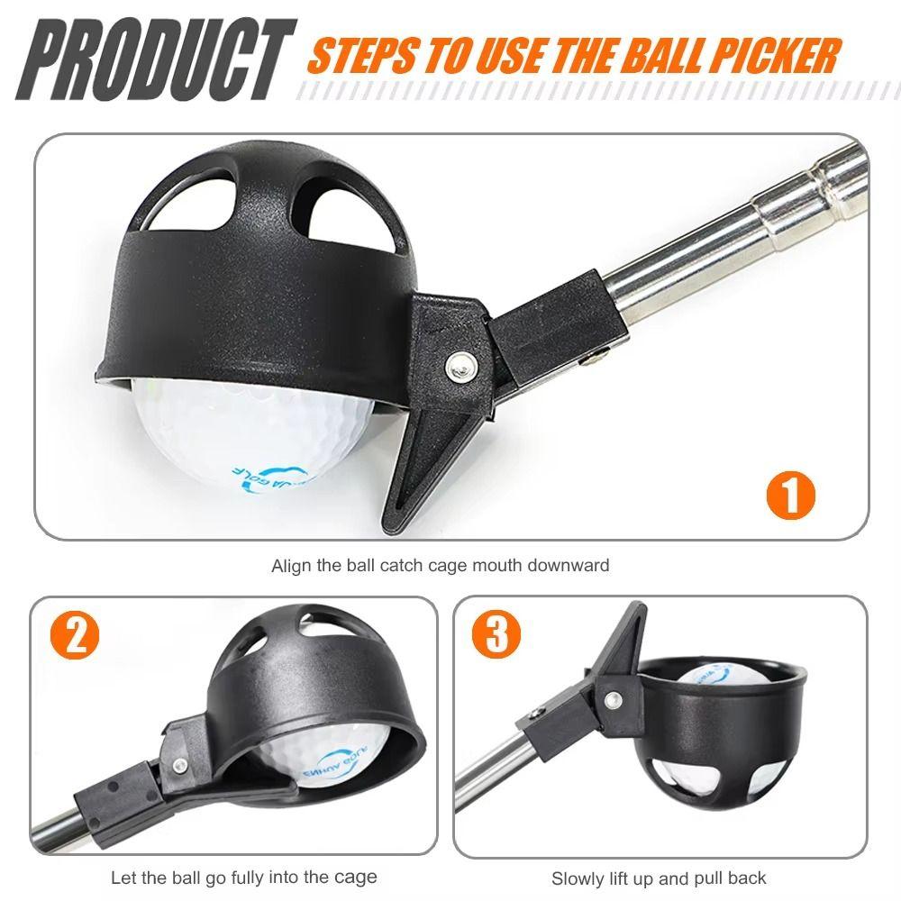 8 Sections Golf Ball Pick Up Tool Extendable Portable Golf Ball Picker Golf Gift
