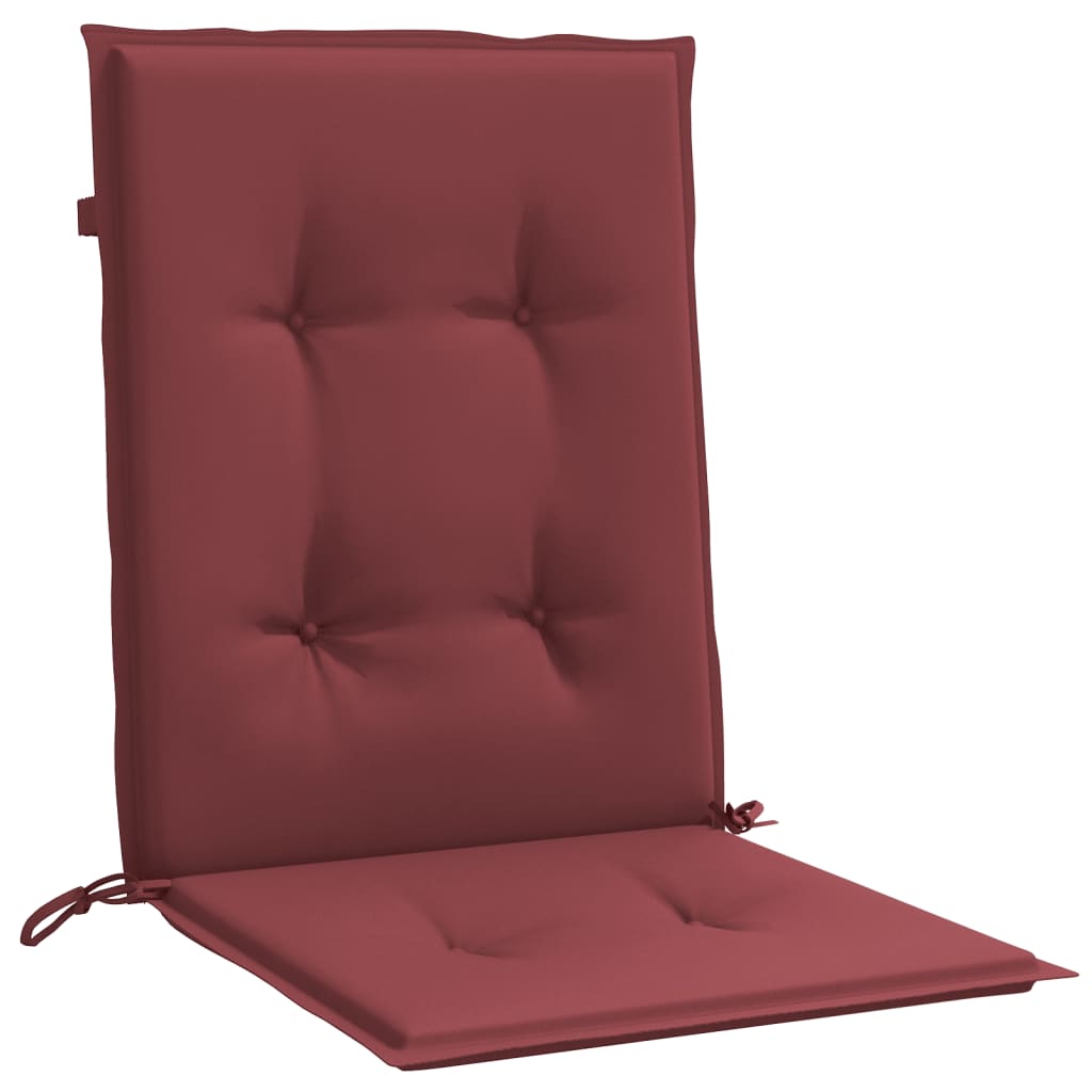 Low Backrest Chair Cushions 4 Pcs. Melange Wine Red 100x50x4 Cm Fabric