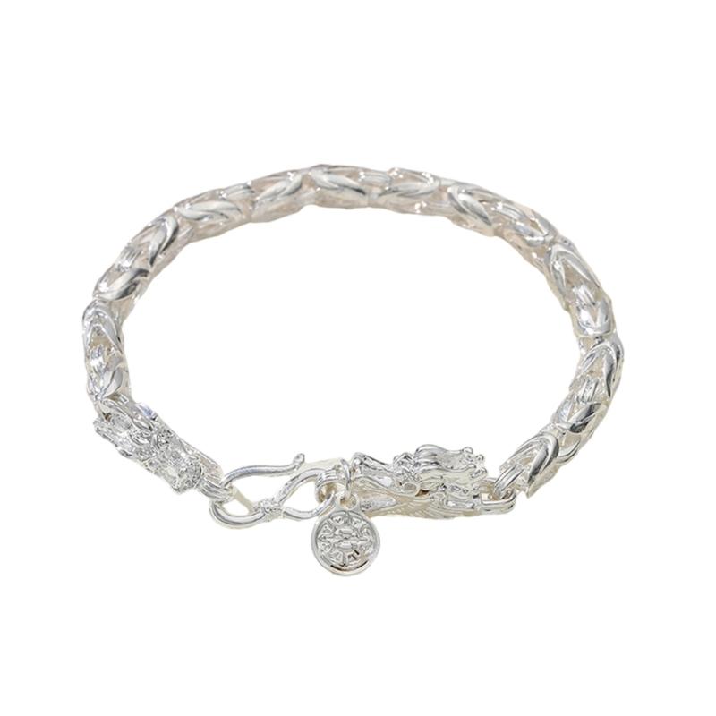 Винтажный хип-хоп браслет с драконом, регулируемый браслет из цинкового сплава для мужчин, украшения в стиле панк-рок, стильный этнический браслет