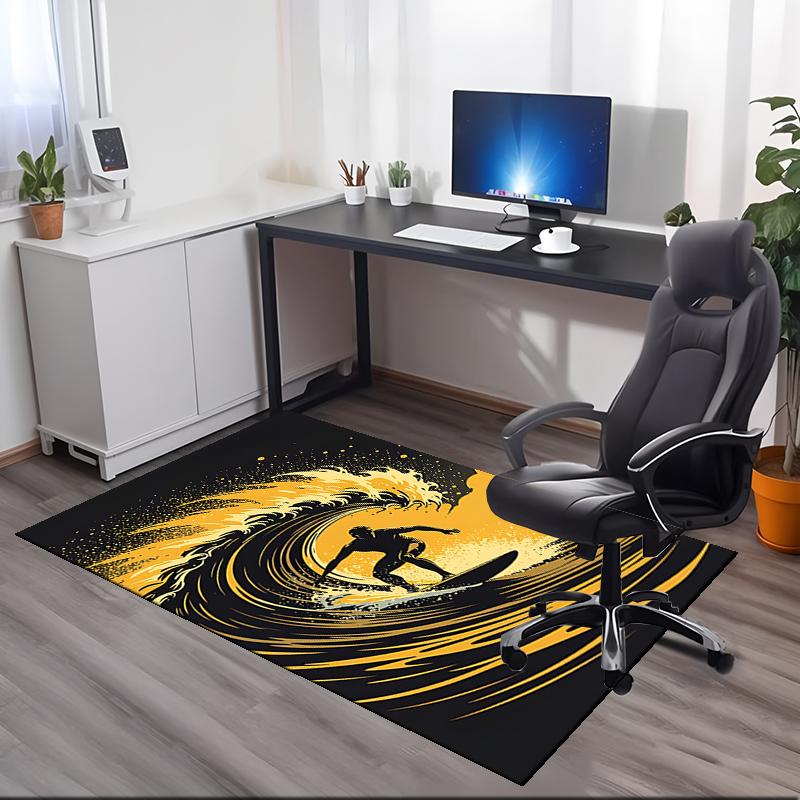 surf Printed Carpet, for Office Chair Living Room Bedroom Kitchen Room Decor Gifts.