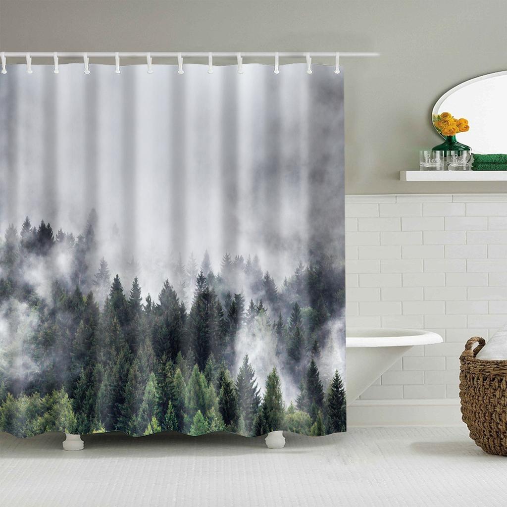 VIKAMA Nordic Inspired Instagram Style Starry Sky Pattern Shower Curtain Waterproof And Mould Resistant Bathroom Decorative Curt