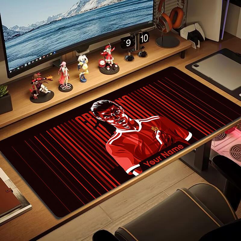 Cr7 Custom Name Large Size Mouse Pad Large Gaming Table Cushion Non-slip Laptop Tablet Big Mousepad XXL Mat Mini PC Playmat With Lock edge