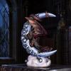 Fade Resistant Resin Ornament Dragon Skull Moon Figurine, Gothic Style Sculpture for Unique Dark Fantasy Gift Home Desktop Party Decor, Halloween