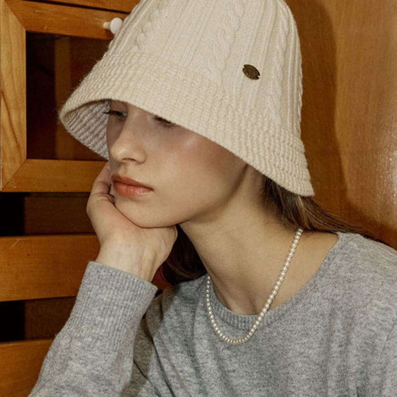 

NONLOCAL Вязаная панама косами - Слоновая кость Ivory_FREE