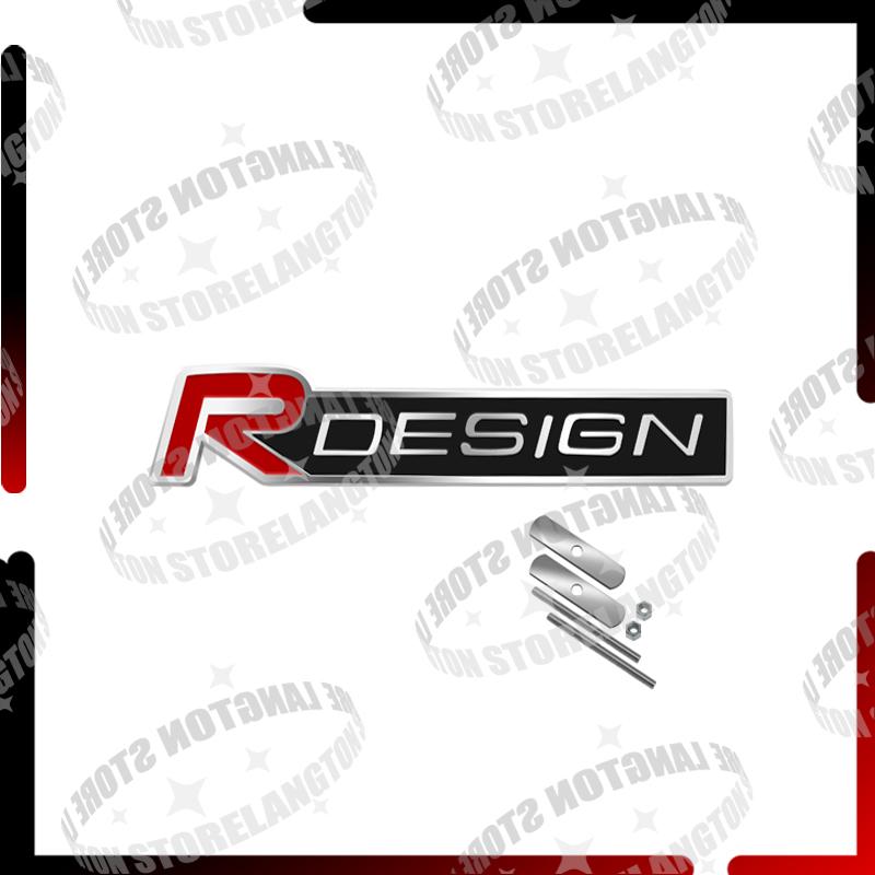 Metal Car Body R Design Grille Emblem Badge 3D Sticker Tail Decals For Volvo XC90 XC40 S60 XC60 V50 V40 V60 V70 S80 S40 C30 S60
