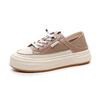 Retro platform two wear leather board shoes spring new comfortable soft sole casual