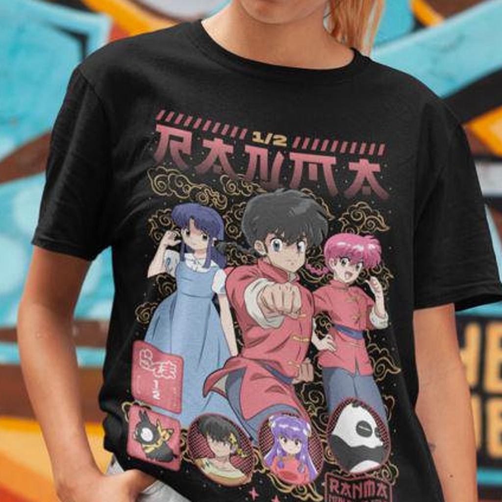 Unisex Ranma Saotome Anime T shirt, Genma Panda Manga Shirt