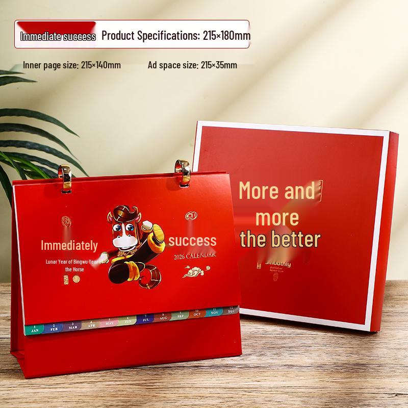 2026 Large Leather Desk Calendar: Double-Ring Monthly Planner for Business & Exams