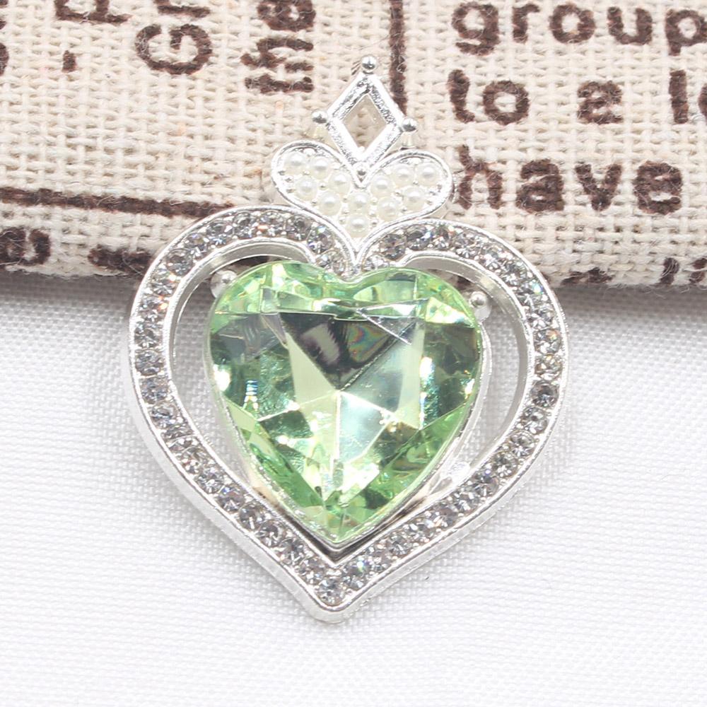 New 10 Piece 22 * 30mm Peach Heart Rhinestone Pearl Alloy Flat Bottom Button DIY Phone Case Hair Accessories Gift Box Clothing D