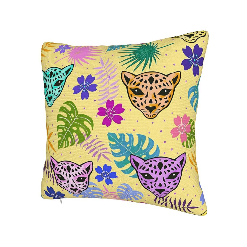 Kissenbezug Leopard & Tropische Blumen Mode Kissenbezug für Sofa Auto Heimdekoration Kissenbezüge