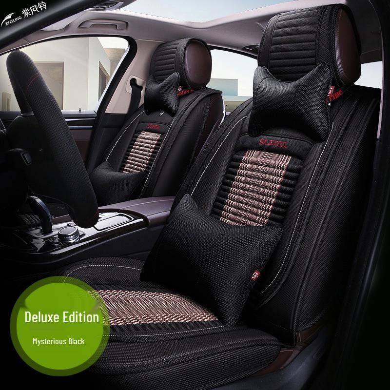 Purple Wind Chime Linen Car Seat Cover for Lexus LS500h/350/RX/LX - All Seasons, Full Coverage, Summer-Ready