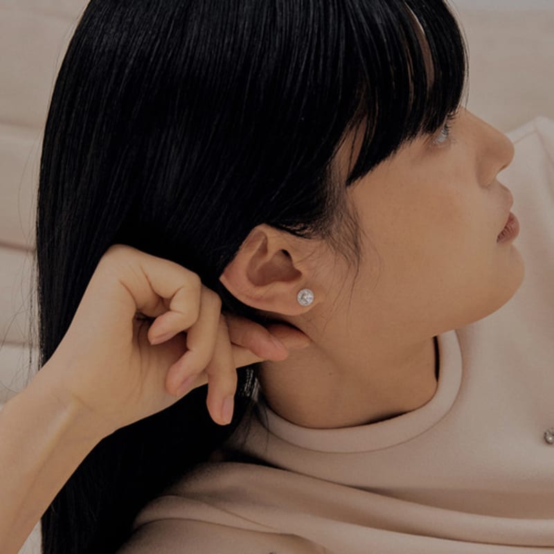 JYDDM 925 Round Cubic Earrings