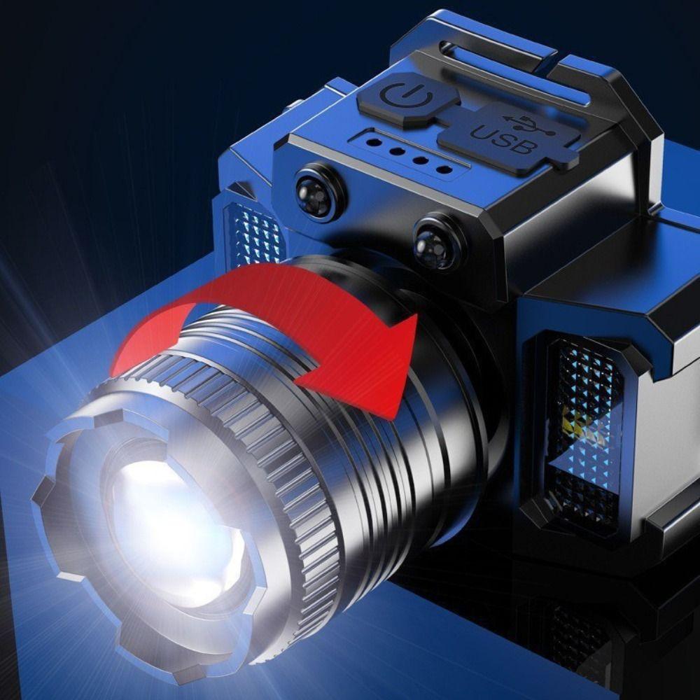 Motion Sensor LED Headlight Powerful Bright Waterproof Head Lamp Flashlight Work Light  Fishing