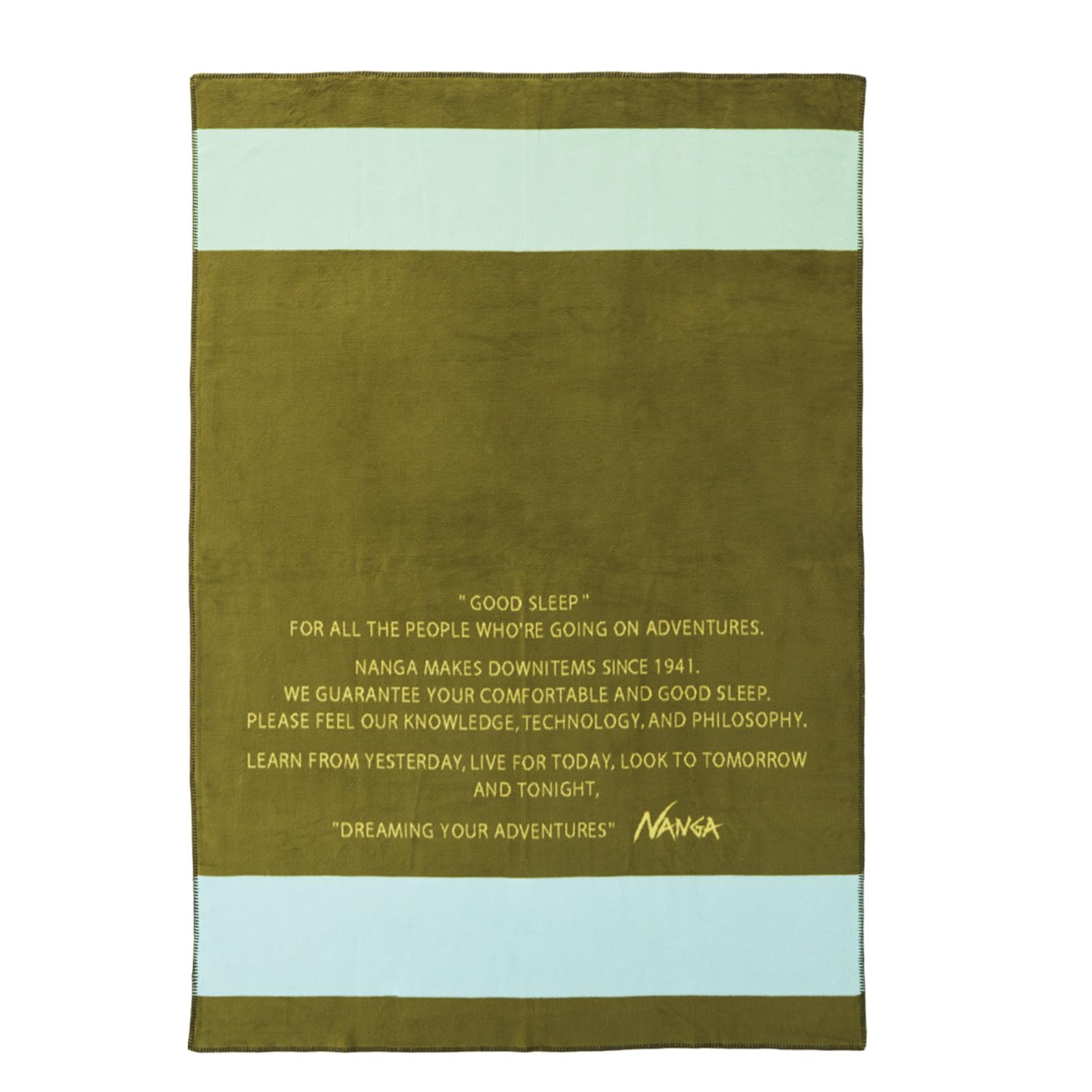 

NANGA GOOD SLEEP BORDER COTTON OLIVE BLANKET, Small, NZ2254-4C424,