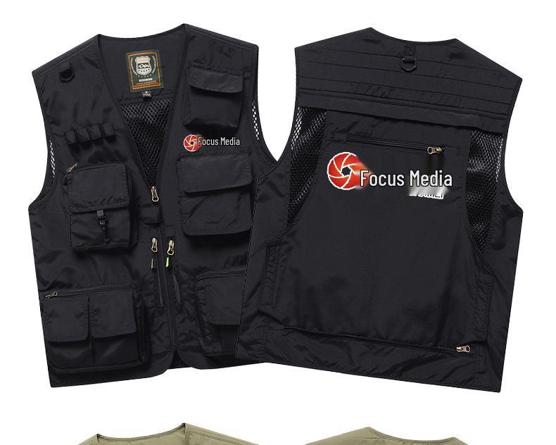 Customizable Multi-Pocket Photography Vest: Tactical Workwear for Directors, Reporters, and Media Professionals