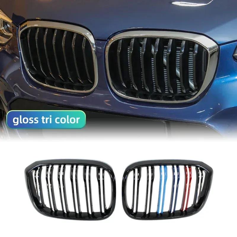 For BMW X3 X3M G01 X4 G02 2018- Front Bumper Grill Grille Gloss Black Single Slat Sport Style Car Replacement