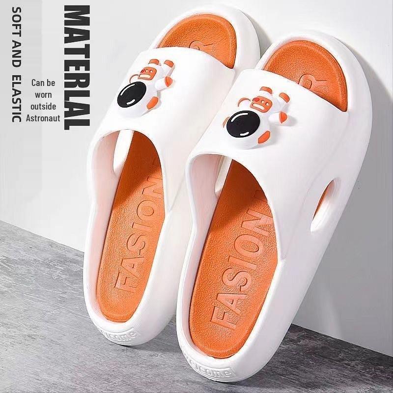 Summer Couple's Trendy White Sandals: Indoor/Outdoor Non-Slip Women's Slippers