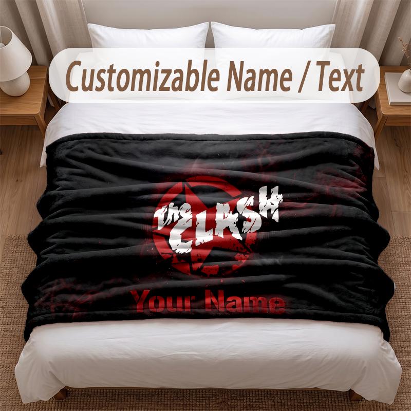 The Cure Printed Flannel Blanket Custom Name Text Soft Warm Throw For Bedroom Holiday Gift