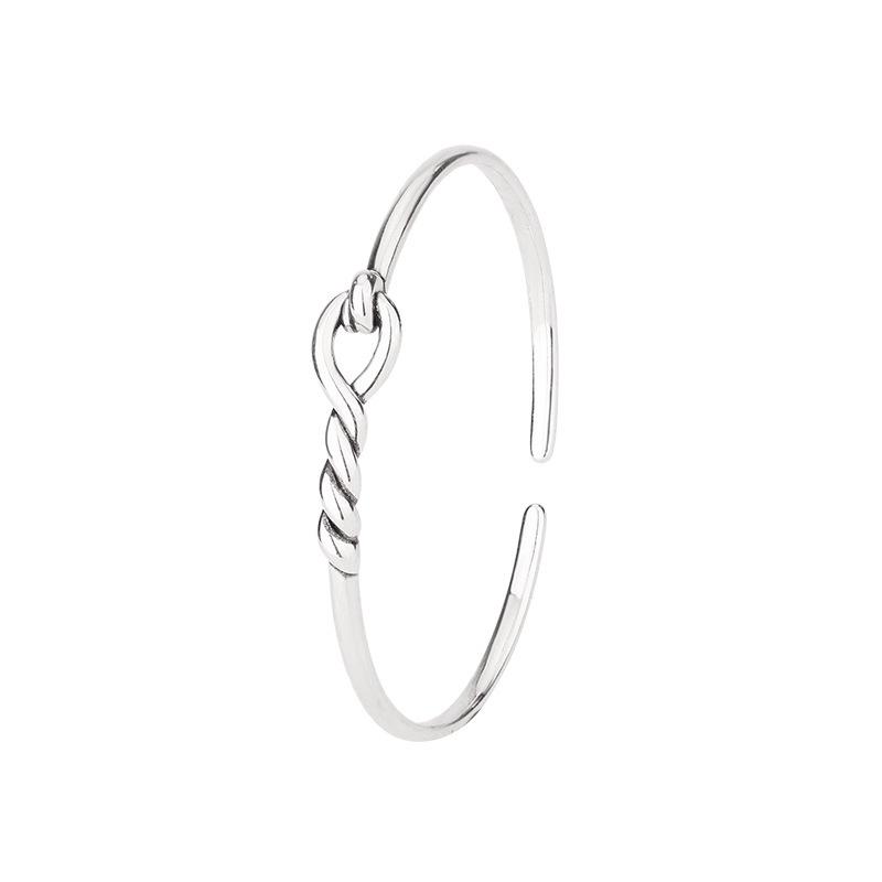 New Simple Knot Bangle With Hollow Out Winding 925 Sterling Silver Jewelry Fashion Personalized Opening Bracelets TYB632