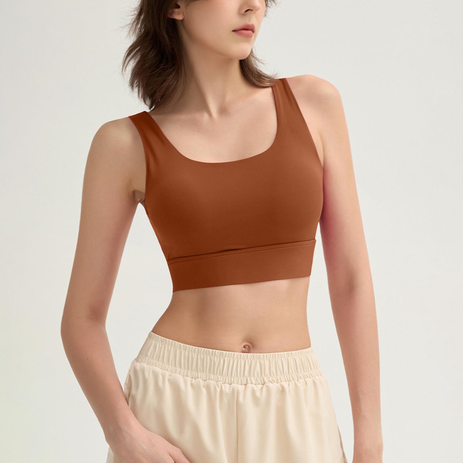 

Молодых девушек однотонный цвет чашечки йога нижняя рубашка спортивное нижнее белье жилет XL