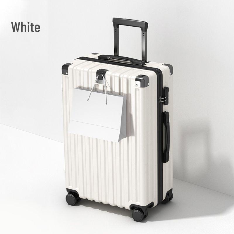 

Leather Trolley Suitcase with Password Lock - Durable Cabin Case for Students and Men 20 inches (Carry-on Size)