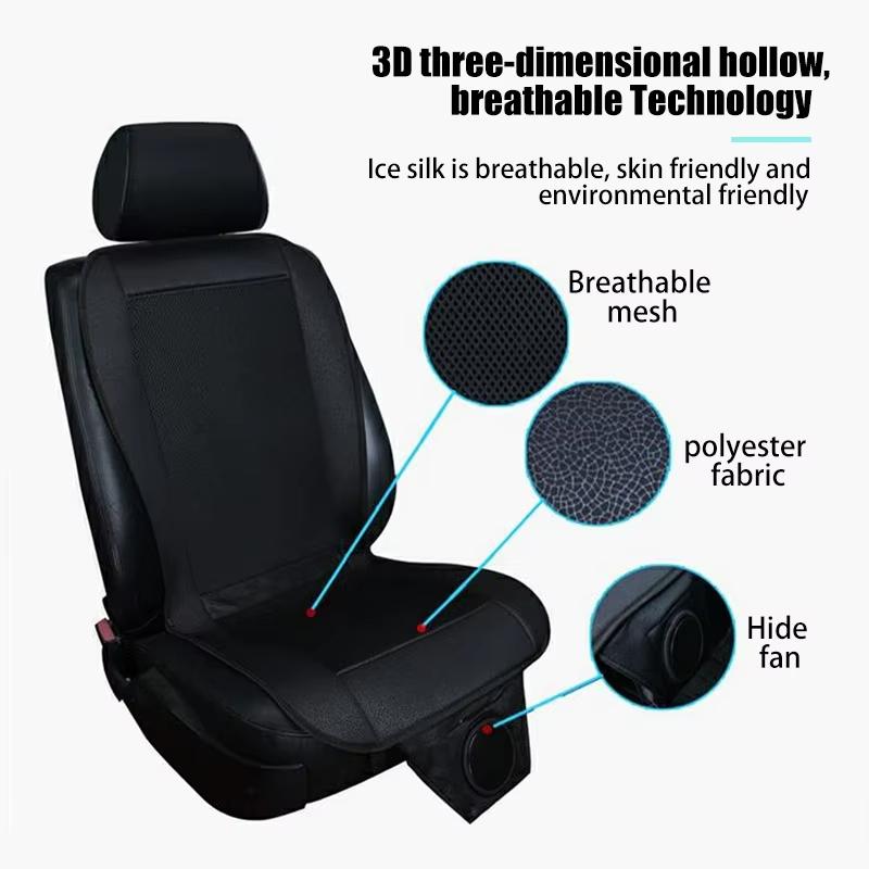 Car Seat Cushion DC 12V Summer Cool Air Seat Cover With 8Fan Fast Blowing Ventilation Seat Cooling Pat Refrigerated Seat