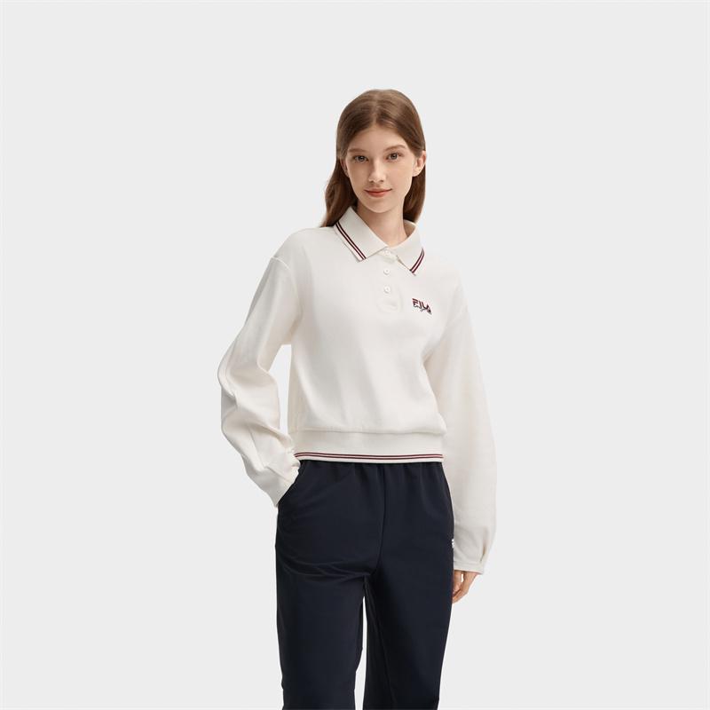 New FILA Sweatshirt Women's Cloud White F11W439208FWT