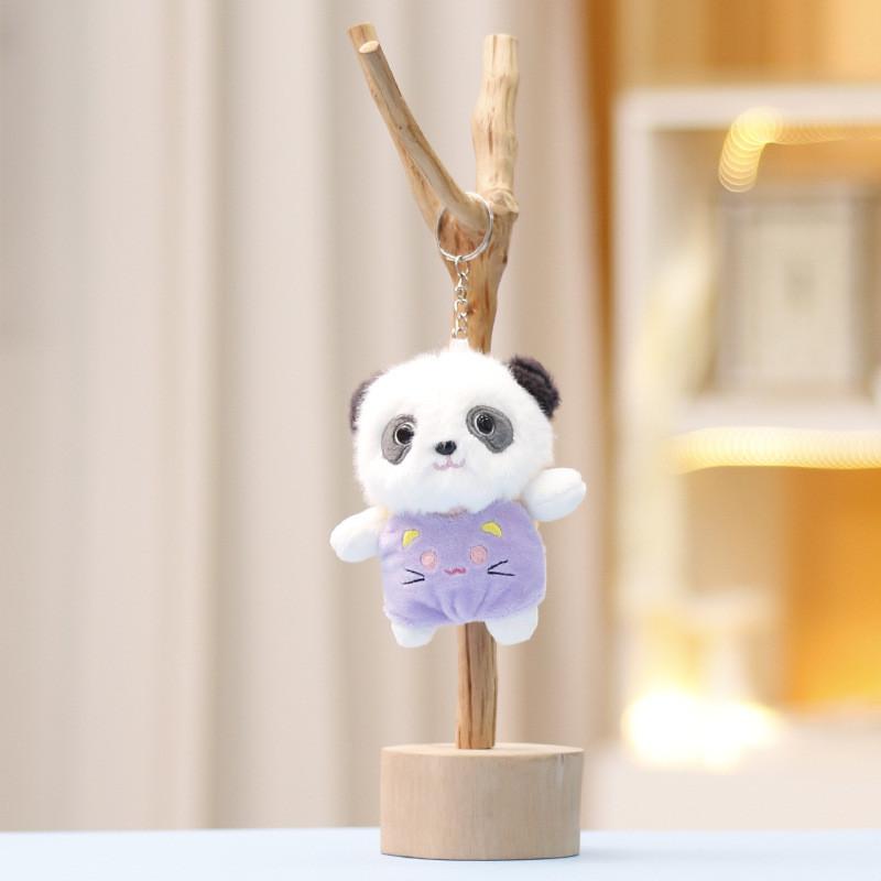 Cute Keychain Panda Cartoon Girl Backpack Decoration Hanging Plush Gift Doll
