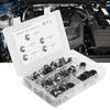 47pcs Cable Clamps Set R Shape 304 Stainless Steel and Rubber Cushion Assortment Kit
