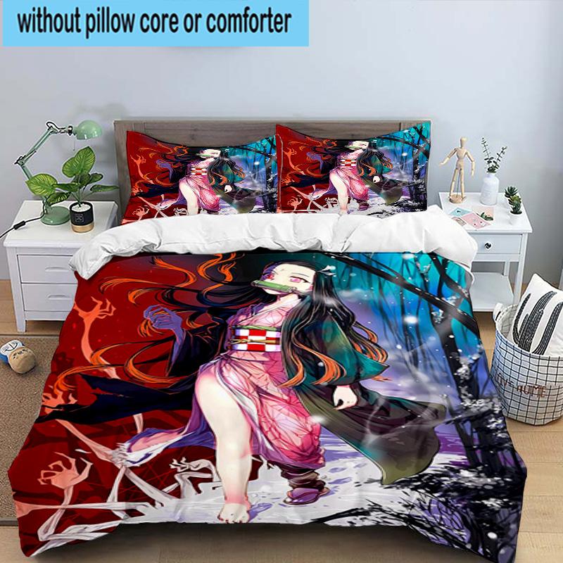 3PCS Anime Samurai Warrior's Journey 3pcs Bedding,Including 3PCS Duvet Cover And 2pcs Pillowcases Perfect for Christmas,Ideal for Bedroom, Dormitory