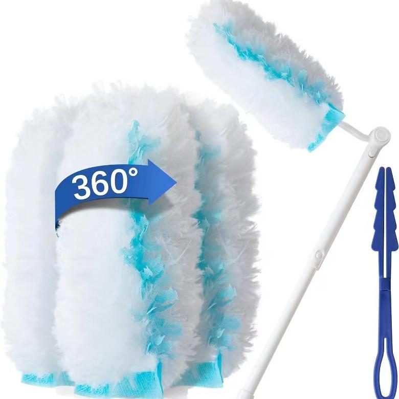 360° Double-Sided Electrostatic Duster with Replaceable Fiber Head for Gap Cleaning and Dust Adsorption