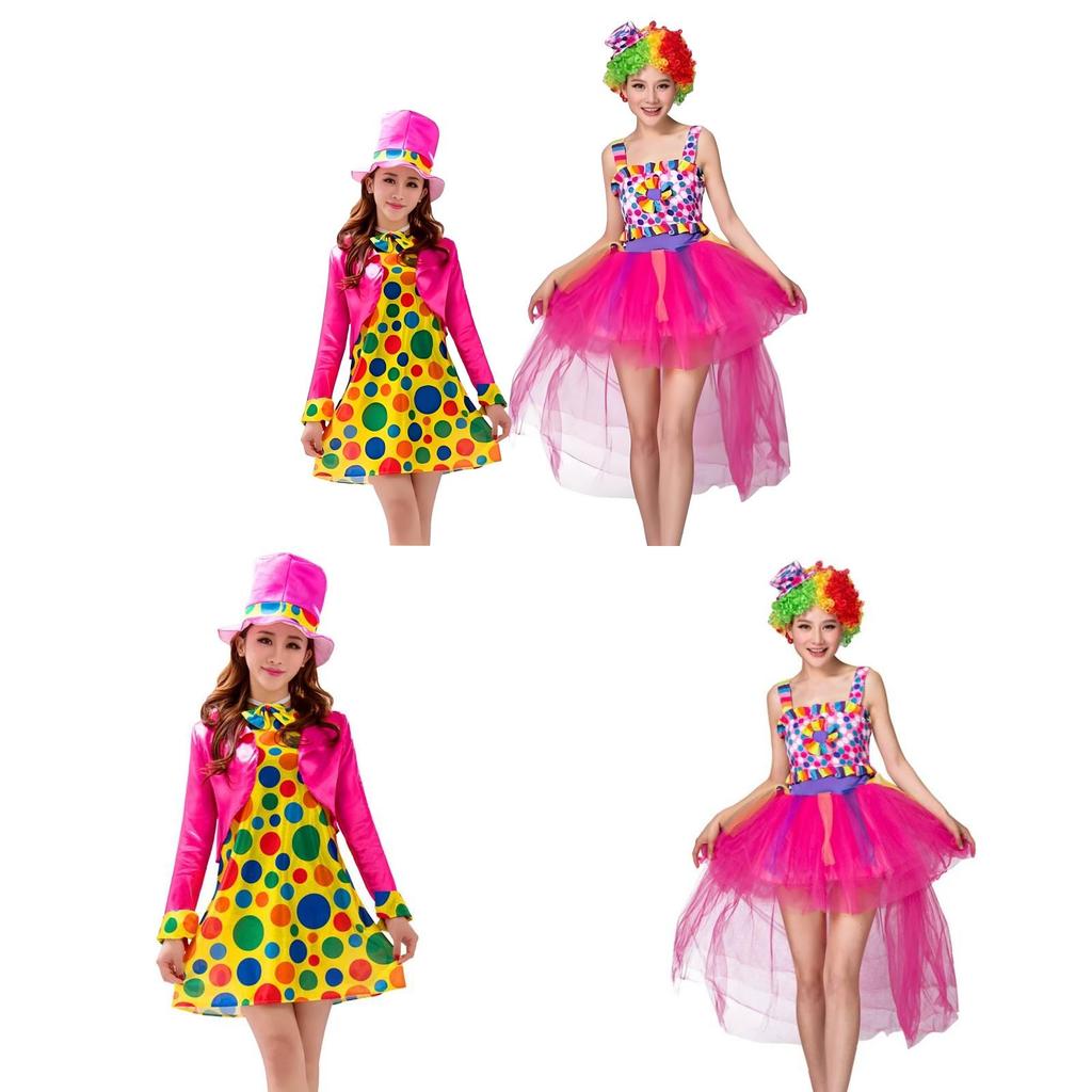 Clown Cosplay Costume For Adults With Polyester Fabric Perfect For Themed Parties And Performances