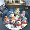 Snowmen Round Area Rug,Carpet Rug for Living Room Bedroom Sofa Playroom Decor,Non-slip Floor Mat