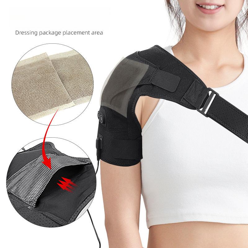 12V Socket Electric Massage Shoulder Pads Warm Heating Single Shoulder Hot Compress Shawl Adjustable Temperature Controlled Shoulder Pads
