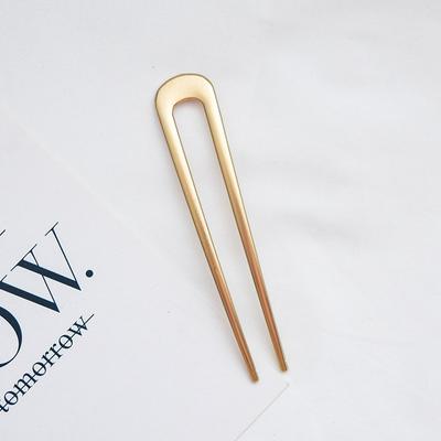 Antique Simple Metal Hair Clasp Bun Hair Band Temperament Hair Pin U-Shaped Alloy Hairpin