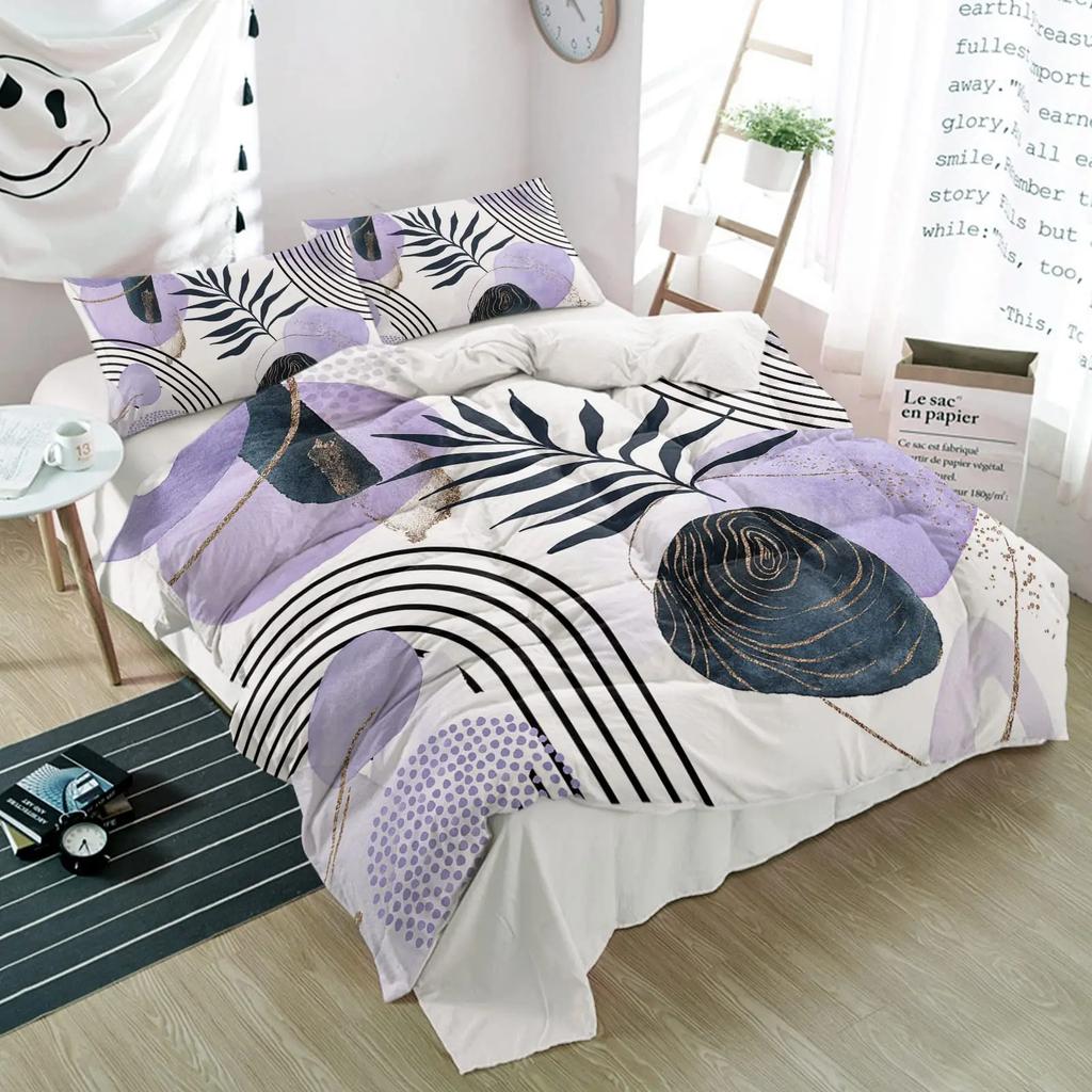 Mid Century Bohemian Abstract Duvet Cover Set Geometric Luxury Bedding Sets Tropical Palm Tree Plant Comforter Cover Set 2/3pcs