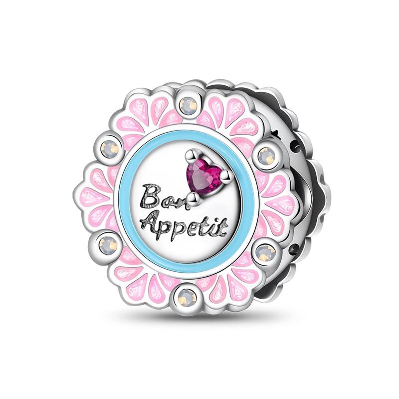 New Copper Pink Family Charm Rabbit Butterfly Heart Earring Bead Pendant Fit Original Bracelet Necklace Diy Jewelry