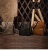 Men's Vintage Genuine Leather Vertical Crossbody Bag - Large Capacity, Vegetable Tanned Shoulder Bag