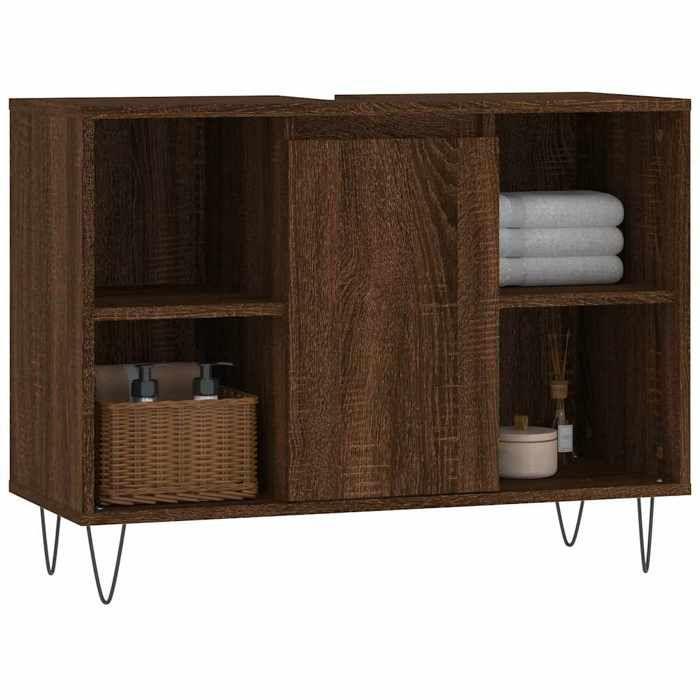 VidaXL Armoire salle de bain chêne marron 80x33x60cm bois d'ingénierie 831635