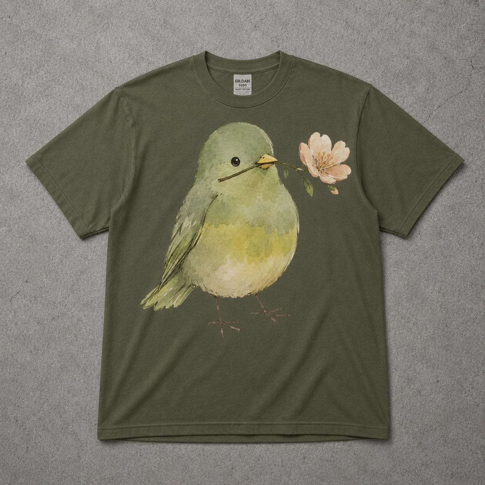Vintage Bird Floral Shirt, Cute Nature Graphic Tee, Wildflower Cottagecore Shirt, Bird Lover Gift L